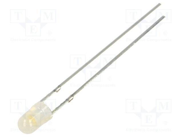 3mm, silta balta, 1120...2180mcd, 60°, 2.9..3.6V/20mA, 2700-3200K, māteta, gaismas diode