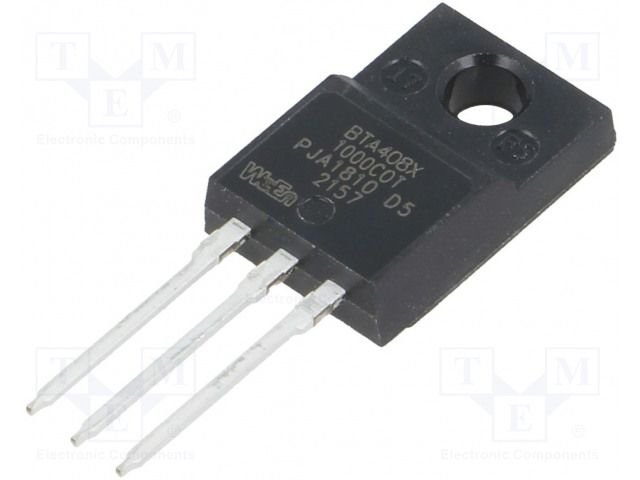 BTA408X/1000C0TQ Triaks, 1000V, 8A, Igt<35mA, TO-220F