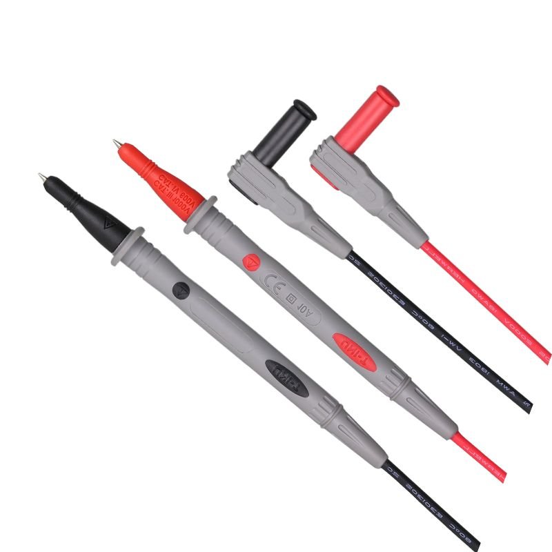 Testera savienotājvadi 2gab., melns un sarkans, dakša "banāns" 4mm, zonde 2mm, neizolētas, 0.9m, UNI-T