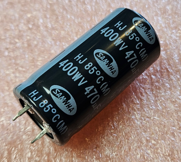 470/400V, 85C, Ø25.4x50mm, ±20%, Kondensators elektrolītisks, 3000h, SNAP-IN, SAMWHA