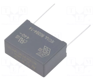 470nF 440VAC, 1000VDC, plēves kondensatori polipropilēna, ±10%, P27.5, 32x22x13mm, traucējumi X1, KEMET