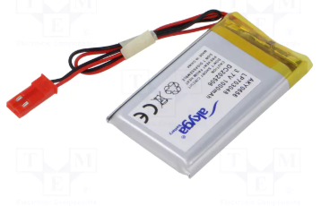 Akumulators Li-pol, 3.7V/1000mAh, konn+sock2.54*2pins, 7.0x30x48mm