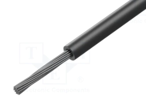 Termoizturīgs montāžas elektrības daudzdzislas vads, 0.14mm2, -100...205°C, HELUFLON®-FEP-6Y, melna krasa