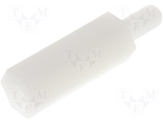 Distancers plastmasas L=15mm, M3 iekšeja vitne- M3 areja vitne