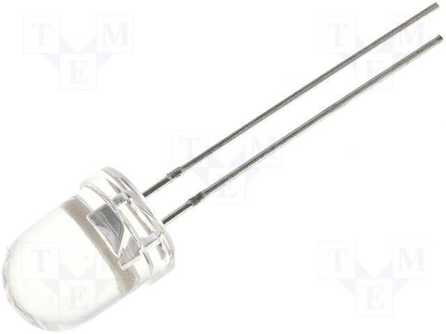 8mm, sarkana, 2180...4200mcd, 30°, 1.8...2.4V/20mA, 620...630nm, gaismas diode