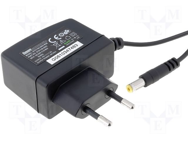 Barošanas bloks 220V=>5V, 1A, 5.5/2.1mm, 5W, 170g.