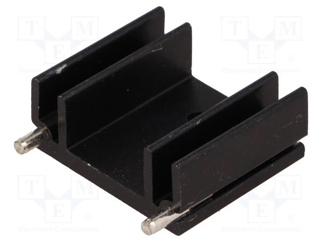 Radiators 29x25x12mm, U veida, 15K/W, TO220, aluminijs, melna krasa