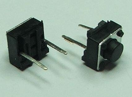 Mikroslēdzejs horizontāls, 6x6x4mm, SPST-NO, OFF-(ON), THT, 0.05A/12VDC, 1.6N, L=2mm, isie izvadi, 2pin