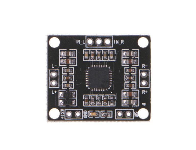 Modulis: audio, jaudas pastiprinātājs, stereo, 2x10W/8R, Class D, DC12V/2A, 25x31x3mm, PAM8610