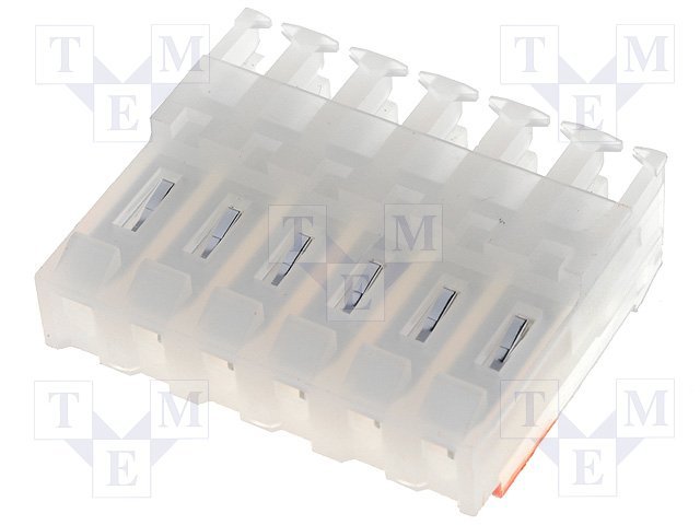 6pin, štekers/mama uz vadam, IDC, solis=3.96mm, 18AWG, 0.8mm², 300V/8A, CE156