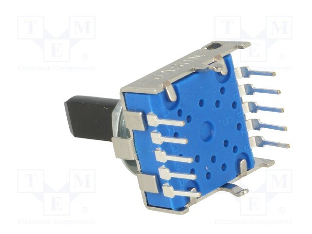 Galetes parslēdzejs 1=>6 kontakts, 0.3A/16VDC, BBM (non-shorting), 6mm, Lass=12mm