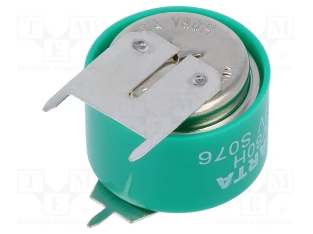 Akumulatori 2/V80H, Varta, THT, Back-up,80mAh, Ni-Mh, Ø17x13.6mm, 2.4V, 7.92 g
