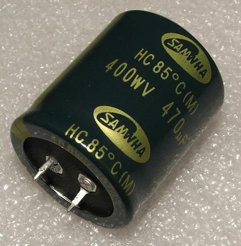 470/400V, 85C, Ø35x40mm, ±20%, Kondensators elektrolītisks, 2000h, SNAP-IN, SAMWHA