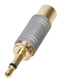 3.5mm štekers mono uz RCA ligzda, metalisks