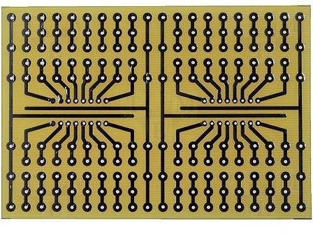 Maketēšanas plate 98x100mm ar 216 caurumiem, stikltekstolits, 1.5mm