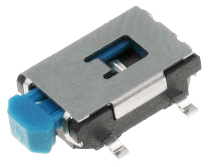 Mikroslēdzejs leņķisks, SPST-NO, OFF-(ON), 0.05A/12VDC, SMD, 4.5x6.1mm, 1.8N, L=1.3mm