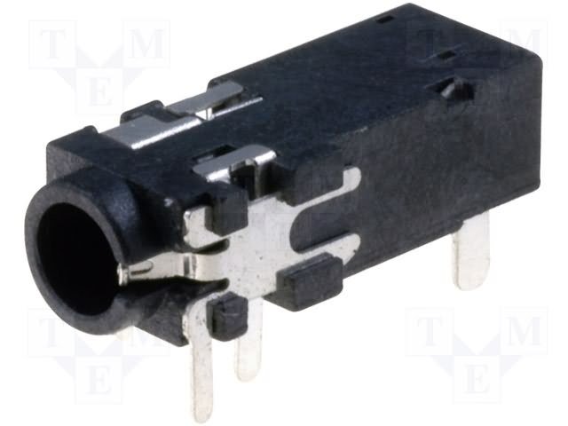 3.5mm (4 kont.) ligzda, stereo+video, plastmasas, THT, 2 x on/off, 5x6x15mm, CLIFF
