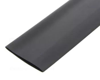 Termosarūkšs kembriks, Ø50.8mm=>25.4mm, 2:1, melnā krasa, 1m