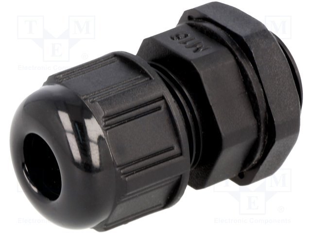 Kabeļu ievade 4...8mm, IP68, -40...100°C, poliamids, M16, melnā krasa