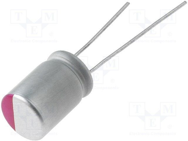 1000/6.3V, -55÷105°C, Ø8x11.5mm,  ±20%, polimēru kondensātors, ESR:7mΩ