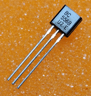 BC556B Tranzistors PNP, -80V, -0.1A, 0.5W, 150MHz, hfe~200, TO-92