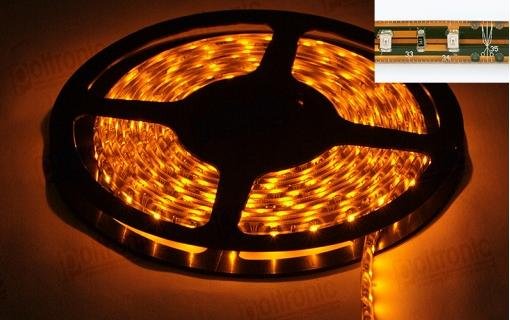 LED lenta, 12V/SMD5050-300LED/IP63/5m/8mm, dzeltens
