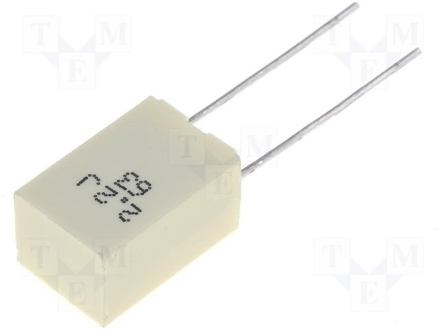 2.2mkF/50VDC, 30VAC, ±5%, plēves, poliefirs kondensators, 5mm, 6x11x7.2mm, KEMET