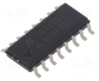 DG411DY SMD Mikroshēma IC: analog switch, SPST-NC, Channels:4, SO16