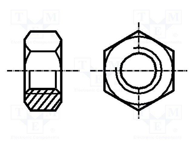 Uzgrieznis M1.6, metālisks, H=1.3mm, 3.2mm