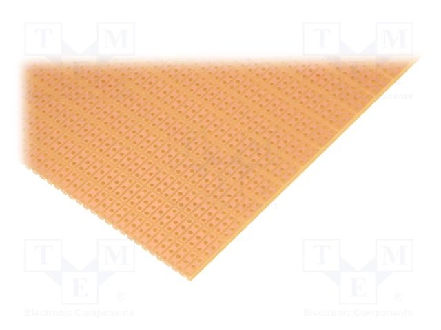 Maketēšanas plate 200x100mm ar caurumiem, getinaks, 3 kontakti ir savienoti kopā, 1.5mm