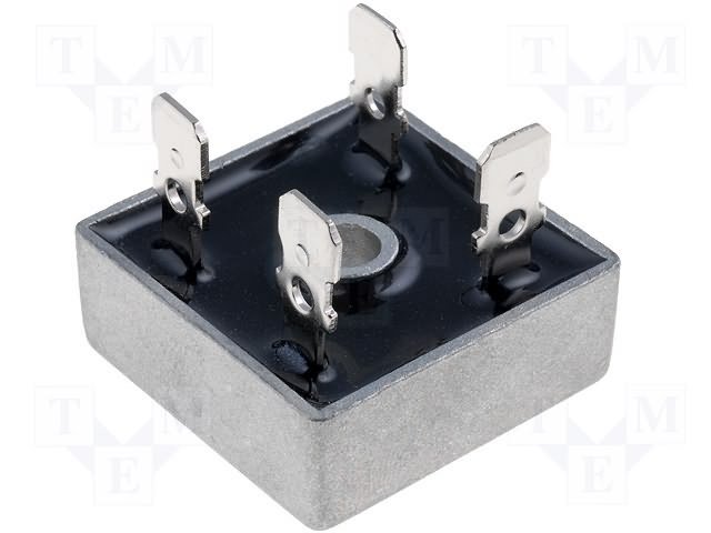 KBPC3506 Tiltiņš 600V 35A, plakanā veida izvadi 6.4*0.8mm