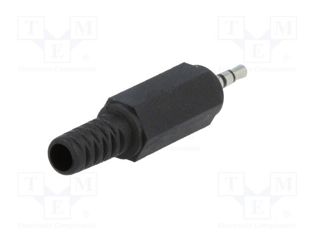 2.5mm štekers, stereo, plastmasas, uz vadu, ar amortizatoru, LUMBERG