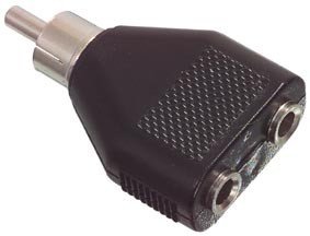 RCA štekers uz 2x3.5mm ligzdas, mono