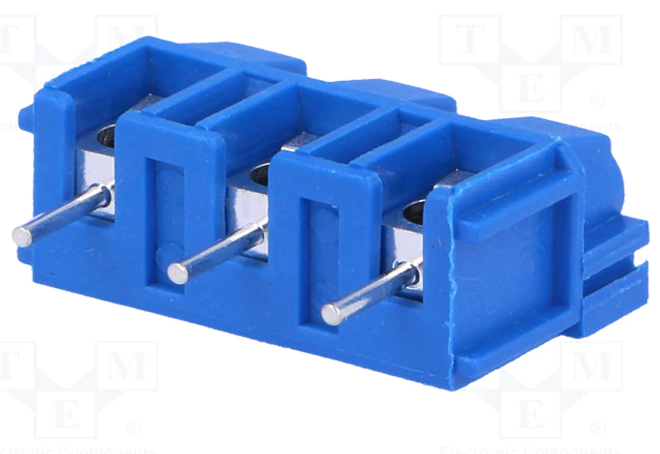 Terminal Blocks PCB, ar skrūvēm, 3pin, 7.5mm, 2.5mm2, 300V/16A, 22.5x13x9.5mm, taisns