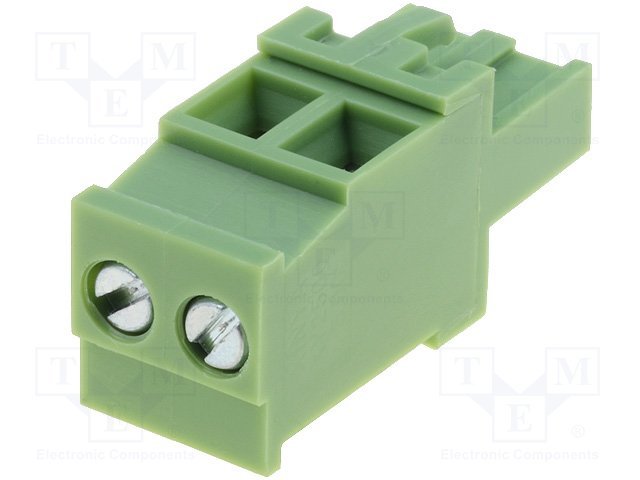 Terminal Blocks uz vadu, ligzda, 2pin, 5.08mm, 2.5mm2, 12A, leņķisks 90°