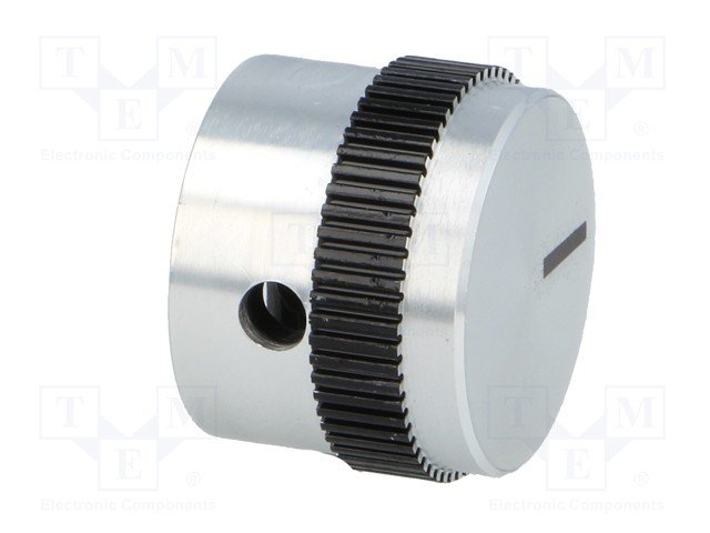 Potenciometru rokturitis Ø20x15mm, alumīnija/plastmasa, sudraba krasa, Ø6mm, ar skrūvi