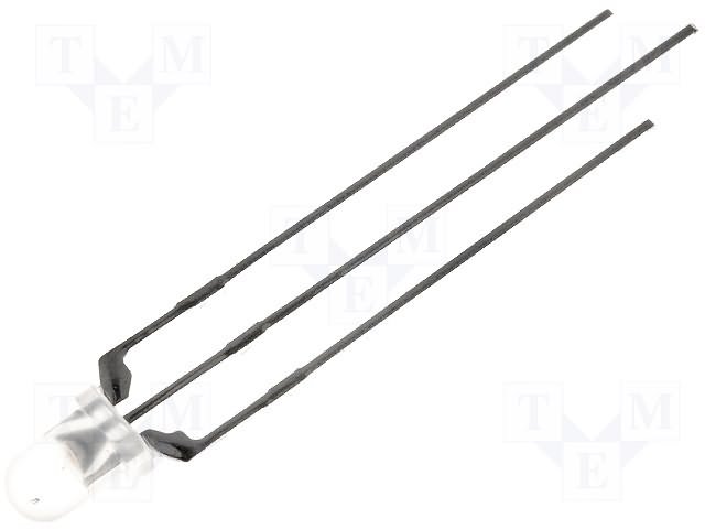 3mm, sarkans+zaļš, ar kopīgo katodu(-), 40/35mcd, 60grad., 2.5V/20mA, gaismas diode