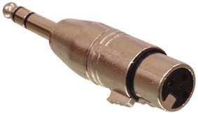 XLR pārēja 3PIN ligzda uz 6.35mm štekers stereo, metāla korpuss