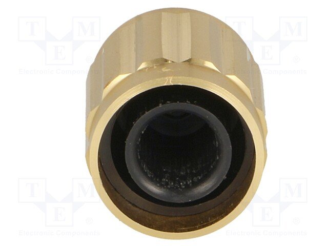 Potenciometru rokturitis Ø14x16mm, alumīnija/plastmasa, zelta krasa, Ø6mm, iespiežamā