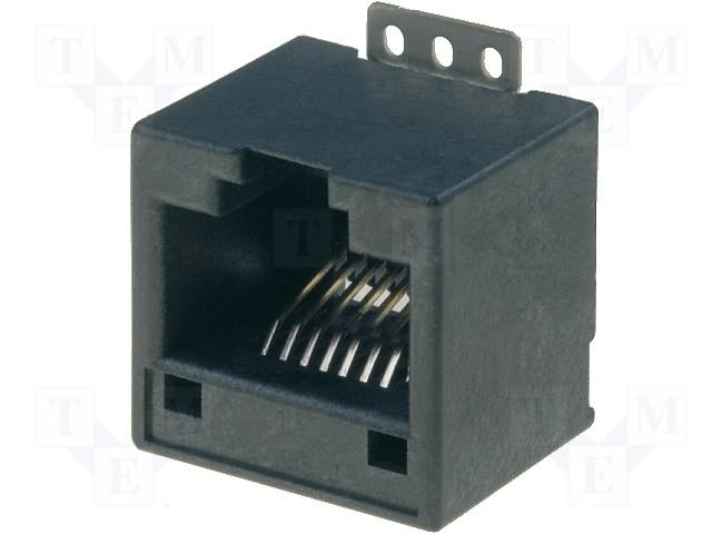 RJ45(8/8) ligzda uz šasija, vertikala, SMD