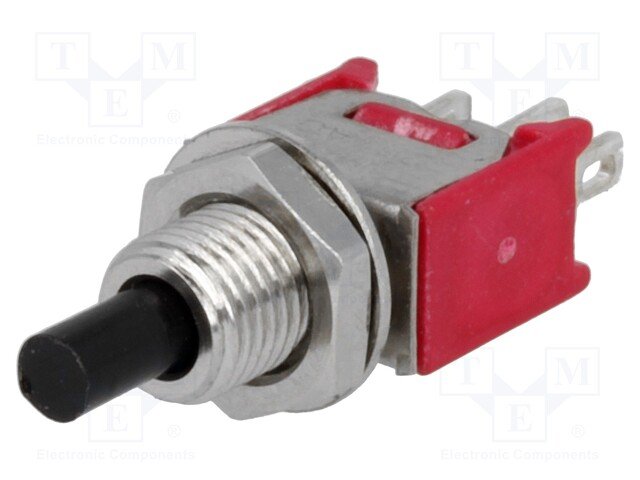 Poga SPDT, ON-(ON), 1A/125VAC, 1A/28VDC, Ø6.35mm, bez fiksacijas