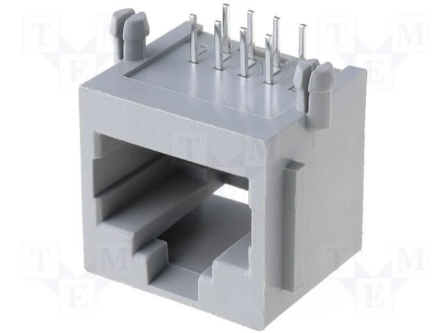 RJ45(8/8) ligzda uz šasija miniatūrais, THT