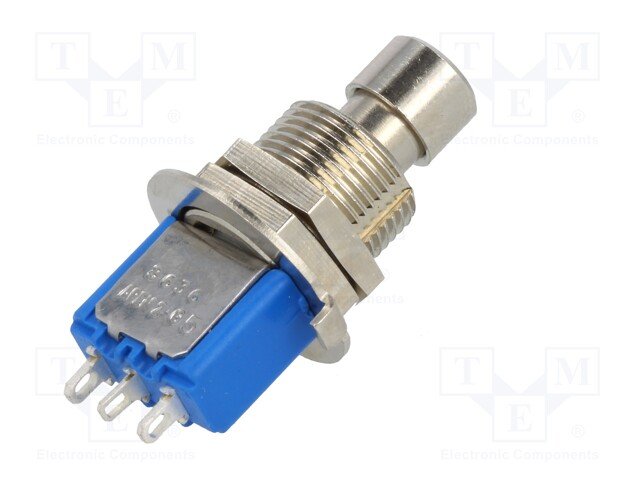 Poga M12x35mm, SPDT, ON-ON, 3A/250VAC, 4A/30VDC, IP40, antivandala, ar fiksaciju