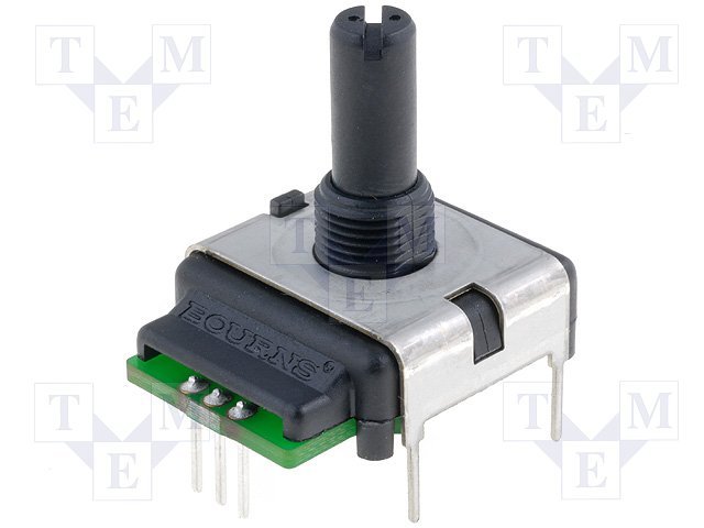 Enkoders, 24imp/revol., izeja in 2 bit Gray code, 350V/10mA, rokturis 6.35mm, 23x17mm