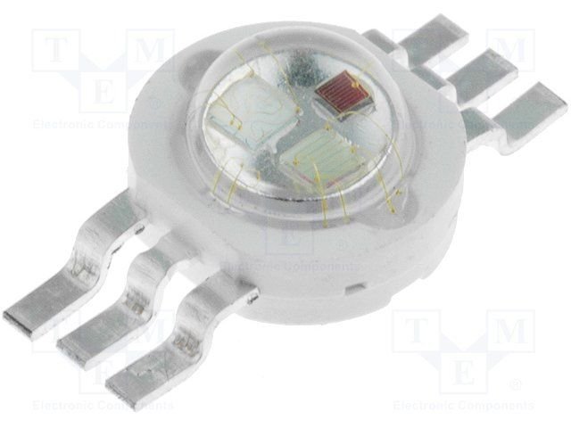 Ultra spožas gaismas diode, 3W, 2..3/3..4/3..4V/350mA, 40-50lm/50-70lm/15-20lm, 120grad, EMITER, RGB