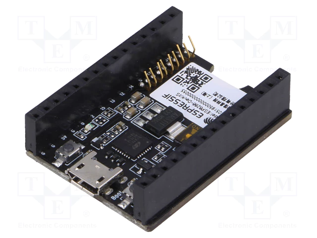 Modulis: WiFi, GPIO, I2C, I2S, SDIO, SPI, UART, analog, ESP8266-DEVKITS, 2MB, USB micro, 38.9x28.9mm