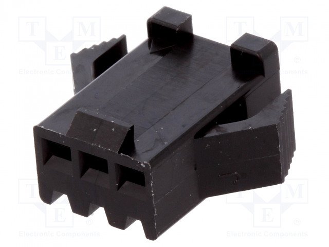 SM connector, 3pin, štekers/mama uz vadam, bez kontaktiem, solis=2.5mm, 250V/3A