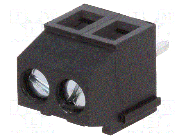 Terminal blocks PCB, 2pin, 3.81mm, 1.5mm2, 150V/10A, 26AWG...16AWG, 7.62x8.6x7.4mm