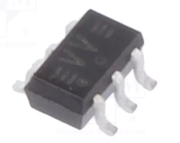 74LVC2G17GW(VV) SMD Mikroshēma, Dual non-inverting Schmitt trigger with 5V tolerant input, 1.65...5.5VDC, SOT363